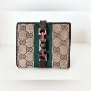 GUCCI Wallet Purse Jackie Sherry Line GG Canvas Authentic